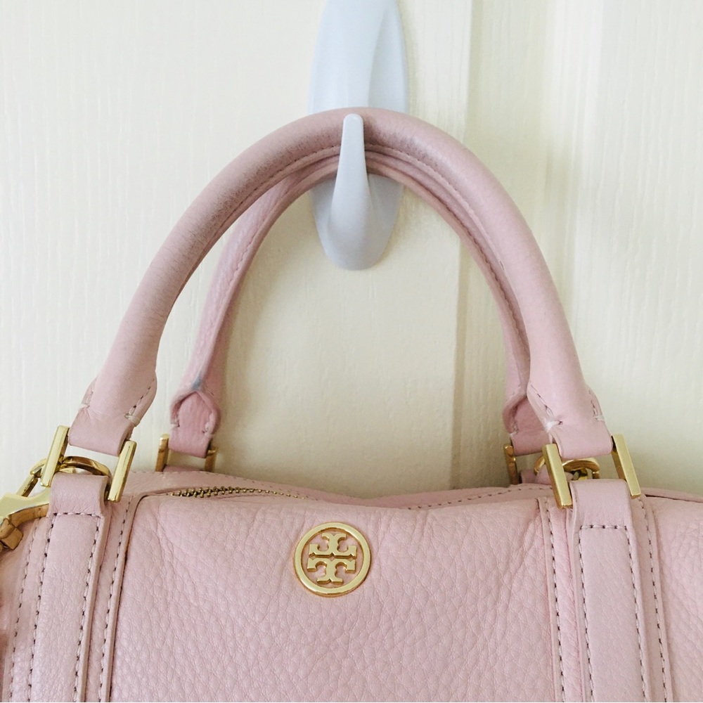 Tory Burch Landon Blush Pink Pebble Leather Satchel/Crossbody Bag - Picture 4 of 14